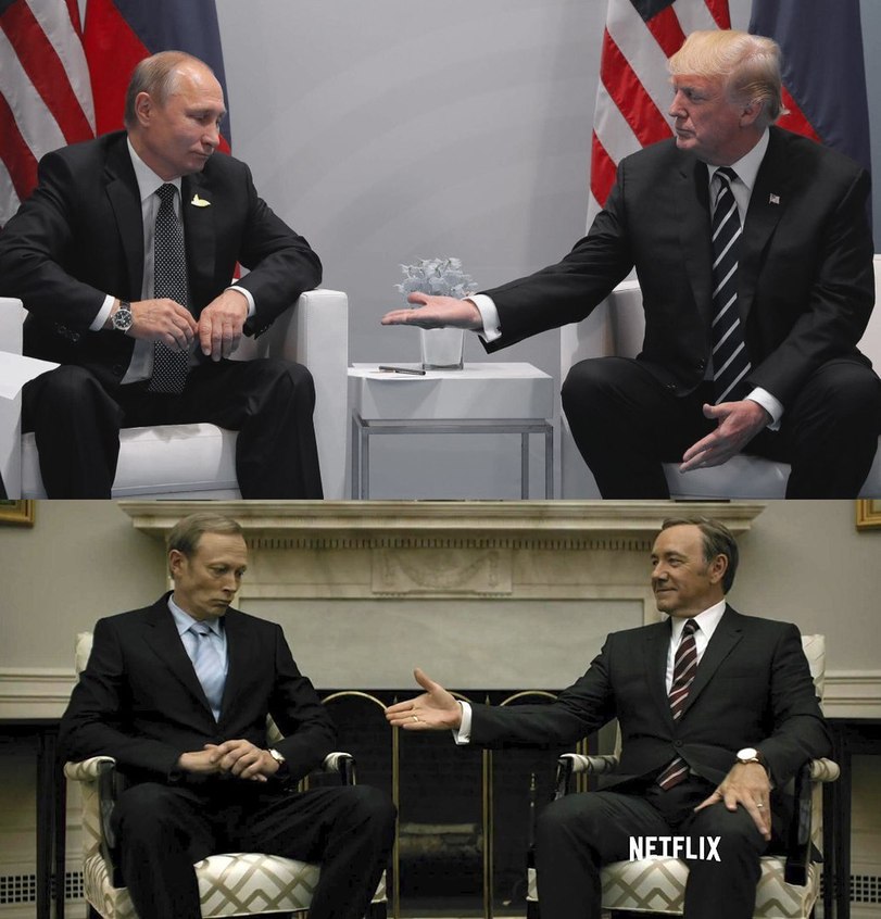 811x846, 110 Kb / трамп, путин, карточный домик, политота