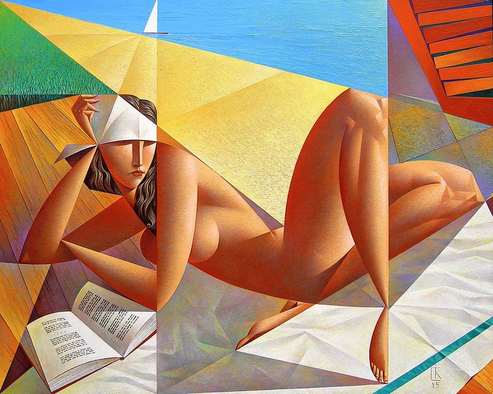 960x768, 150 Kb / кубизм, курасов, книга, девушка, голая