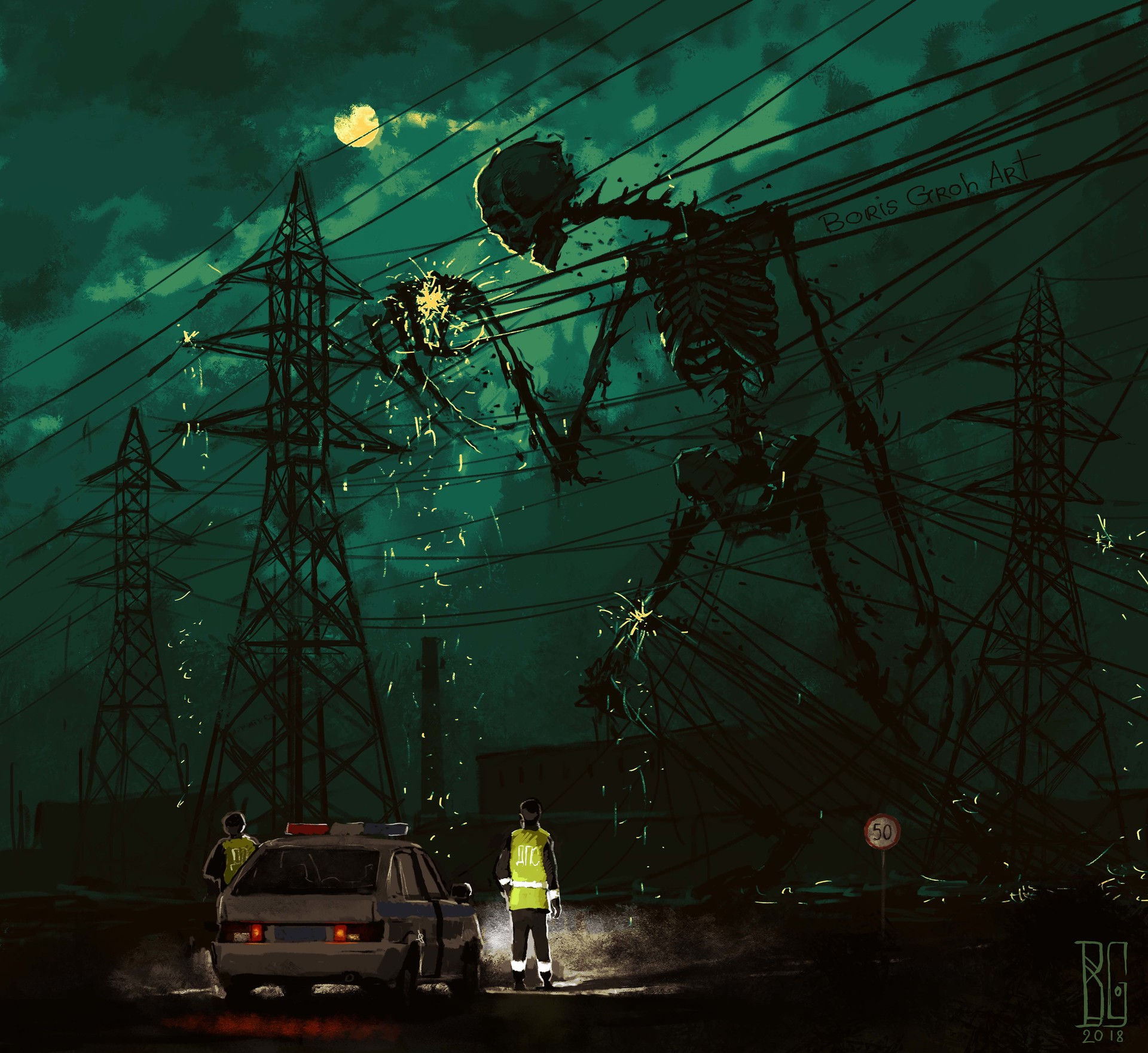 1920x1761, 538 Kb / ДПС, ЛЭП, скелет, BORIS GROH, провода, 50