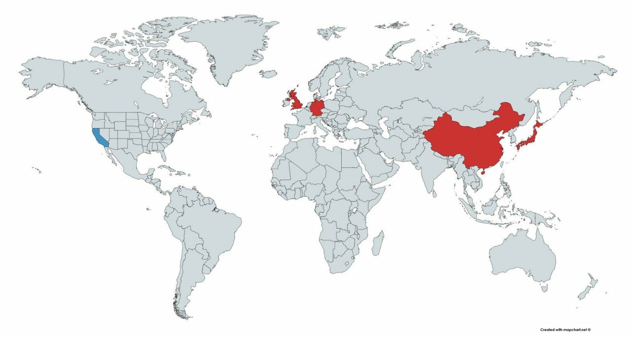 1280x684, 100 Kb / ВВП, экономика, Калифорния, карта