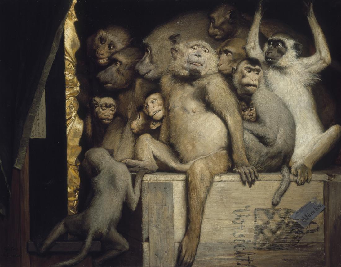 1100x860, 115 Kb / обезьяны, ящик, габриэль корнелиус фон макс, 1889