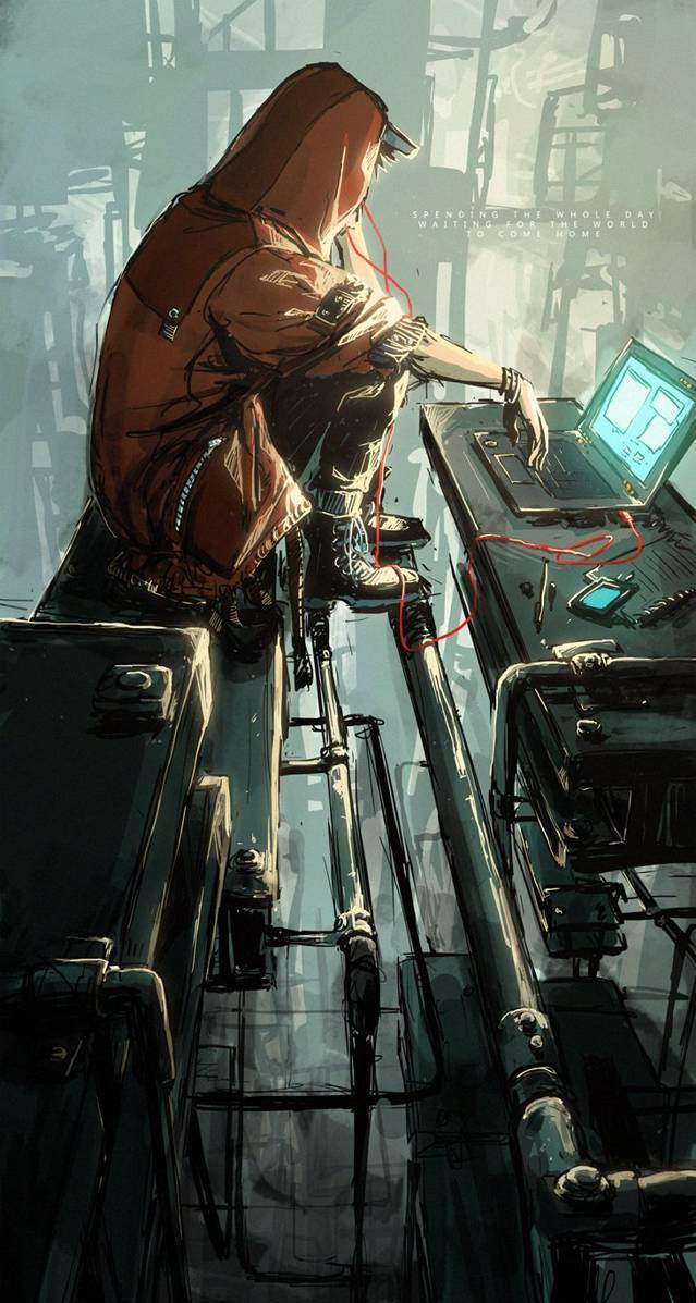 639x1197, 105 Kb / пространство, человек, одежда, рисунок, копия, киберпанк