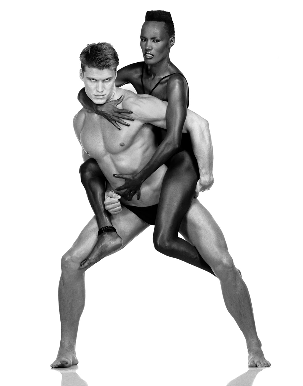 1258x1600, 115 Kb / дольф лундгрен, грейс джонс, Grace jones, ч/б, хельмут ньютон