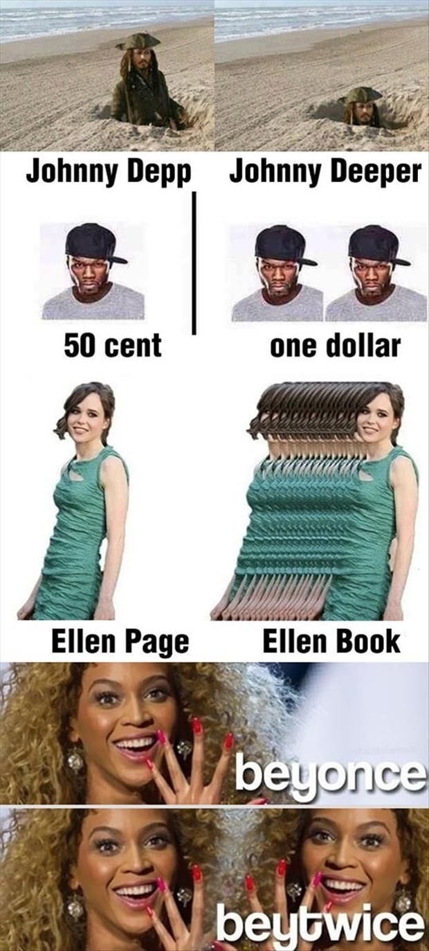620x1373, 125 Kb / игра слов, депп, бейонсе, эллен пейдж, 50 cent