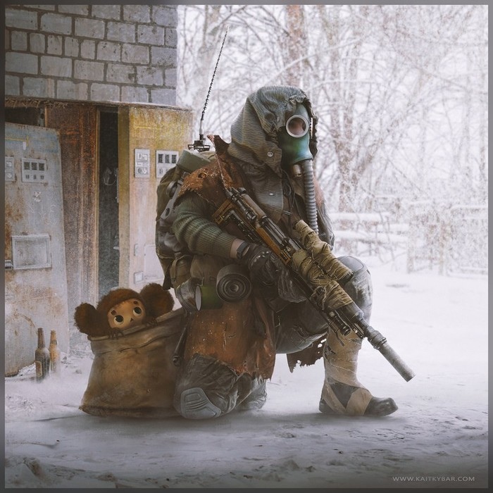 700x700, 160 Kb / сумка, чебурашка, винтовка, противогаз, постапокалипсис, автомат, вендинг