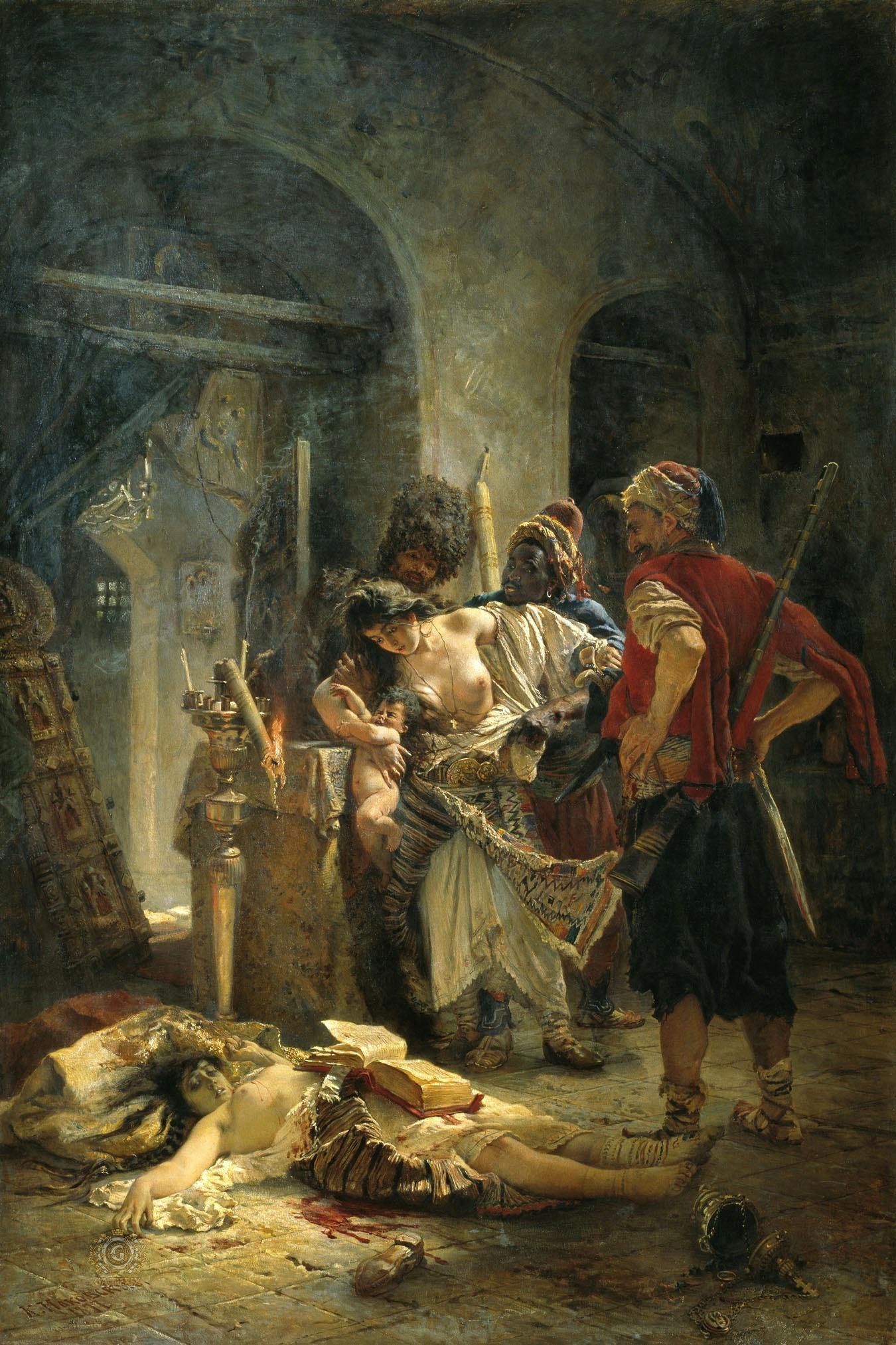 1350x2026, 394 Kb / жертва, наложница, мародёры, младенец, болгарские мученицы, турки, маковский