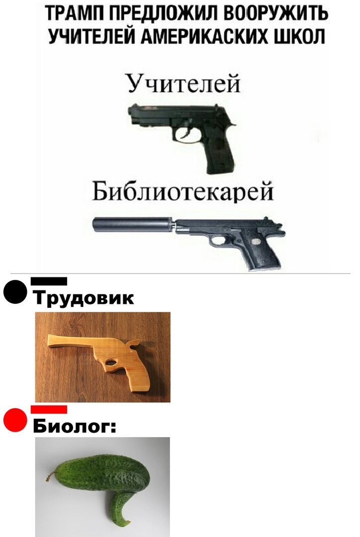 725x1080, 142 Kb / трамп, оружие, пистолет, школа, глушитель, библиотекарь, трудовик, учитель, биолог