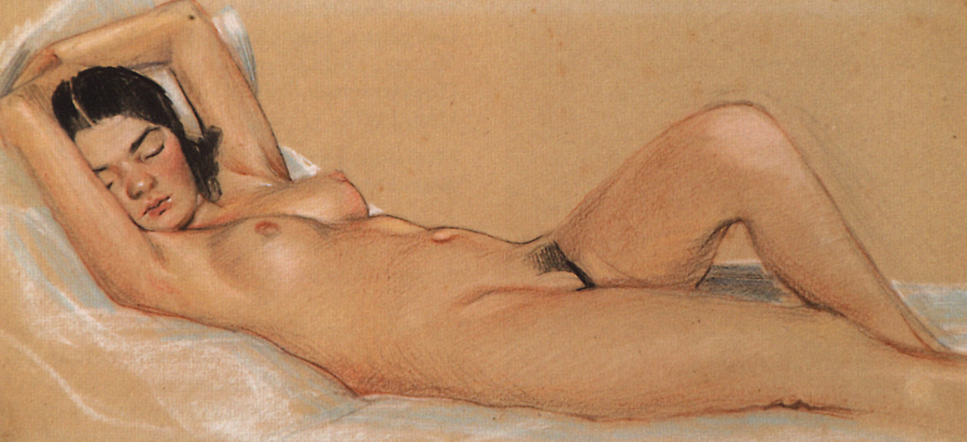 1400x640, 325 Kb / Сергей Виноградов, картина, ню, живописец, спящая
