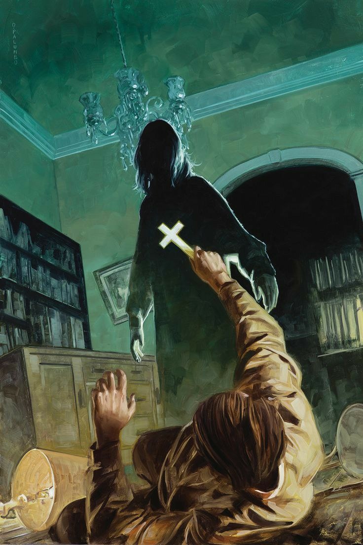 736x1104, 252 Kb / призрак, полки, крест, люстра, Джо Голем, Плоть и кровь, Joe Golem, Flesh and Blood, комикс, обложка