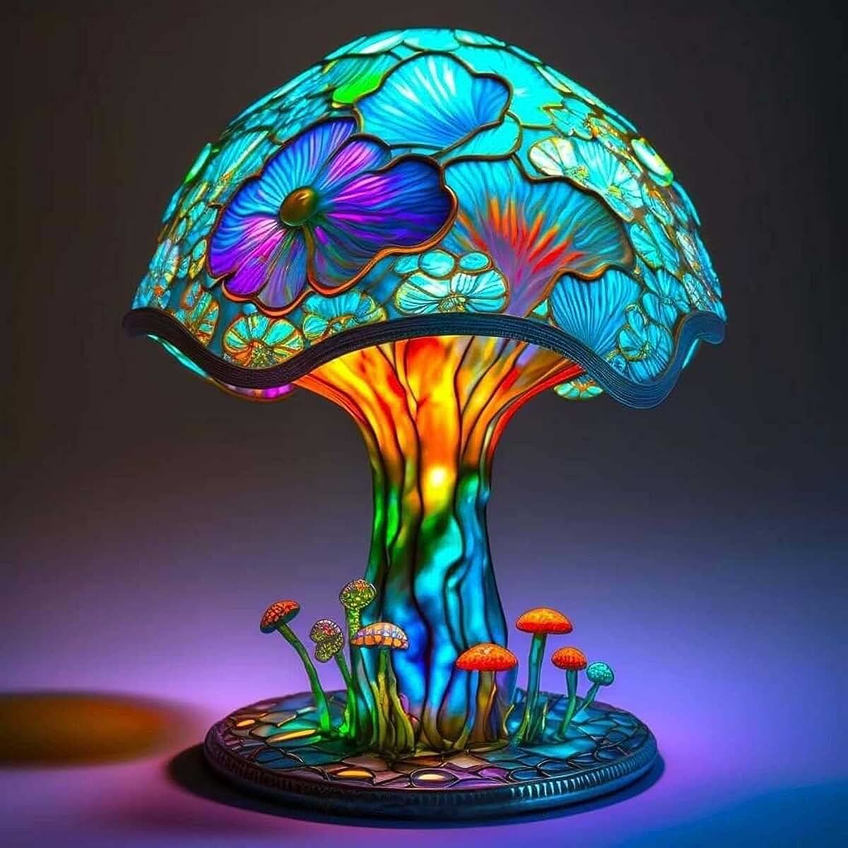 1200x1200, 109 Kb / светильник, цветы, грибы