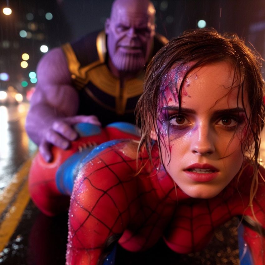 850x850, 89 Kb / танос, spider girl, двое, нейросеть