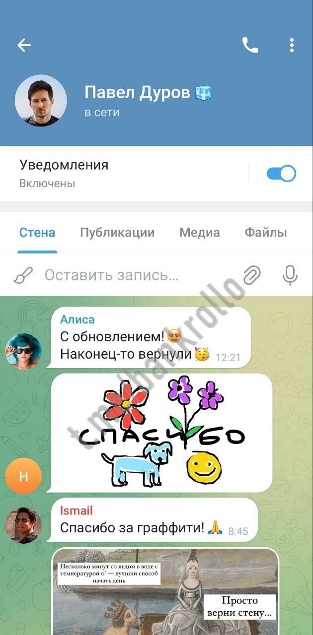 630x1280, 80 Kb / Дуров, стена, чат