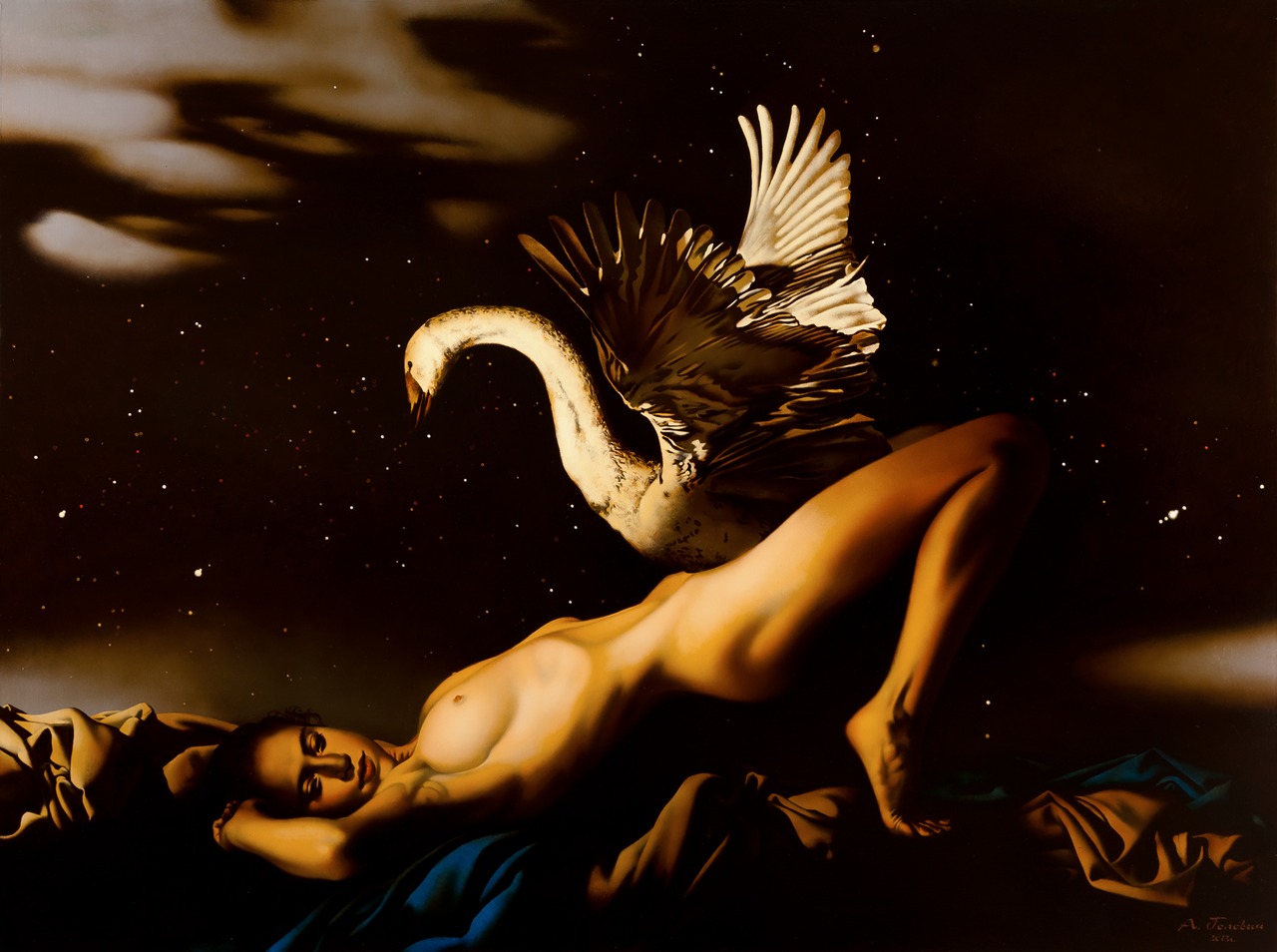 1280x954, 200 Kb / Leda,  Swan,Леда, лебедь, холст, масло, Alexey Golovin
