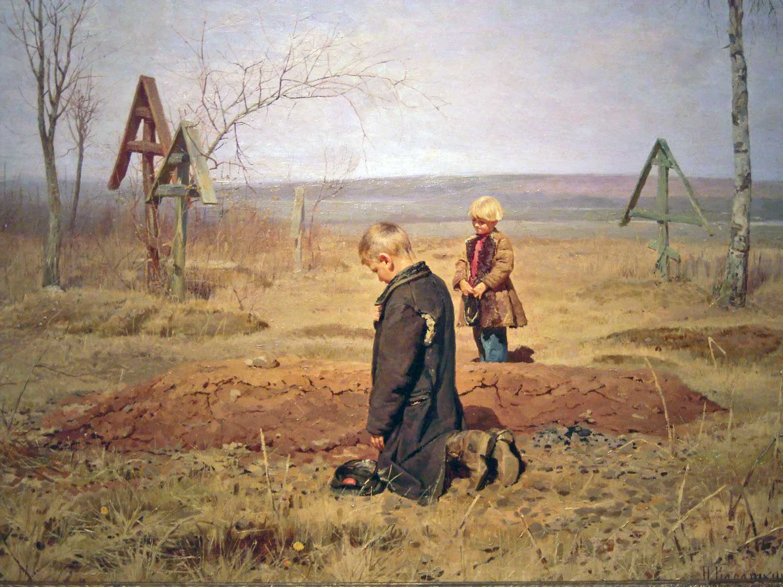 1600x1200, 168 Kb / погост, могила, сироты, картина