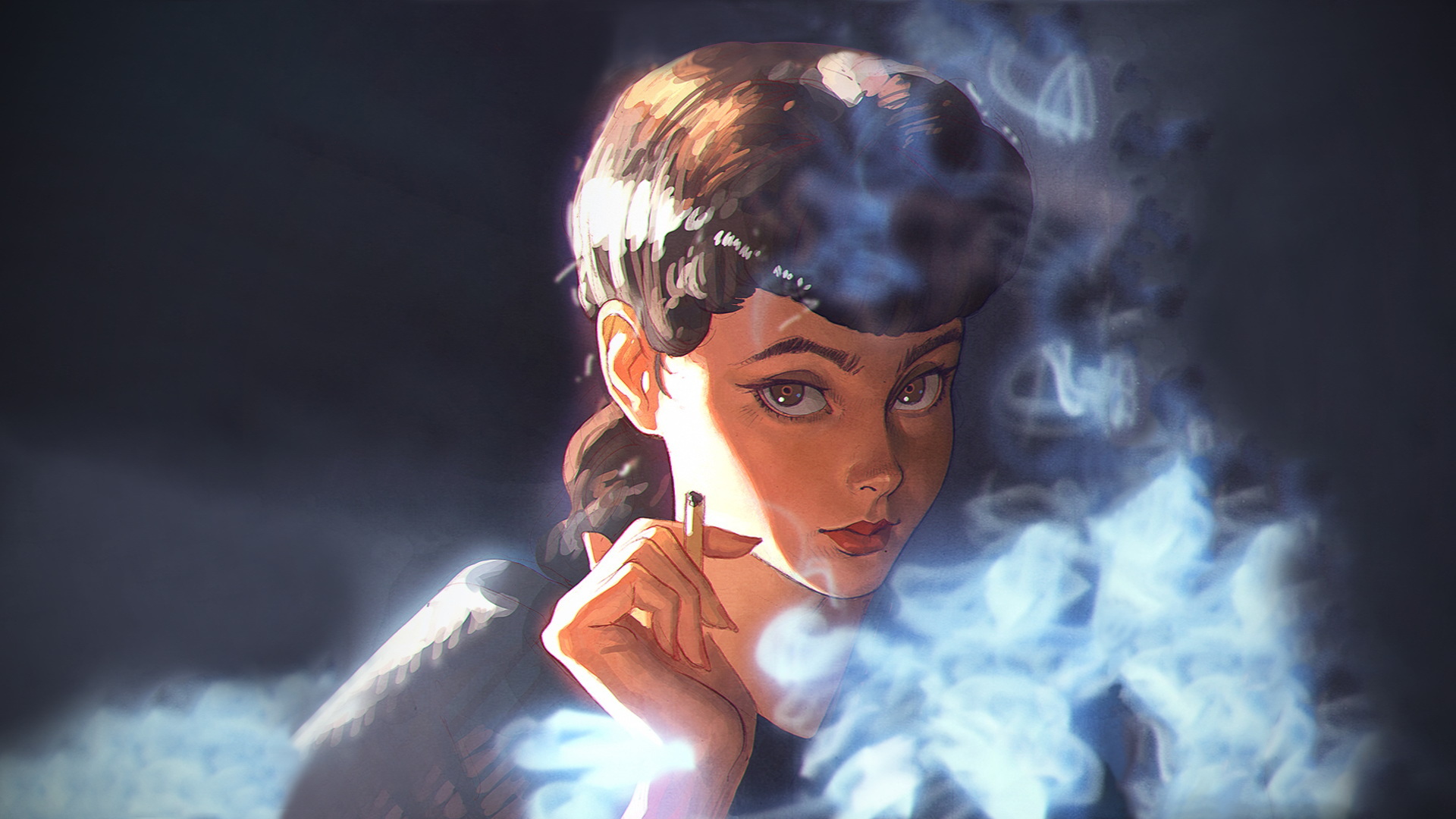 1920x1080, 395 Kb / Рейчел, сигарета, BladeRunner