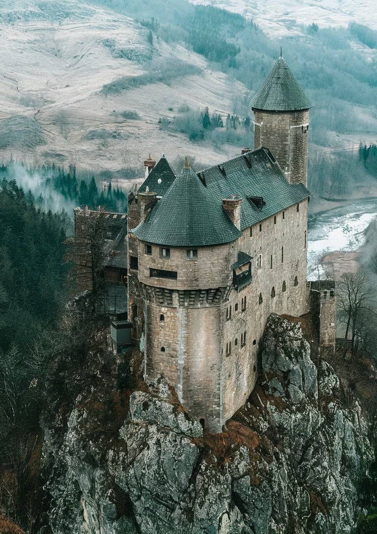 768x1088, 197 Kb / Замок, горы, скалы, Словакия, Orava Castle, Оравский Град, крепость
