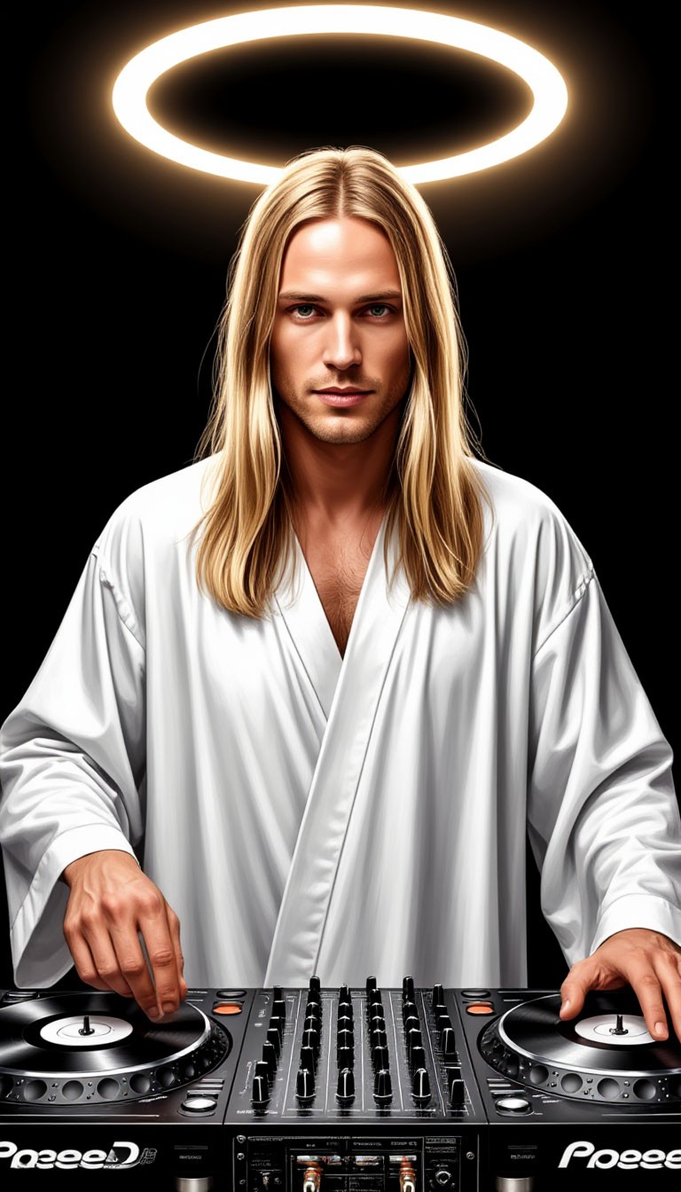 768x1344, 176 Kb / Диджей, халат, кольцо, свечение