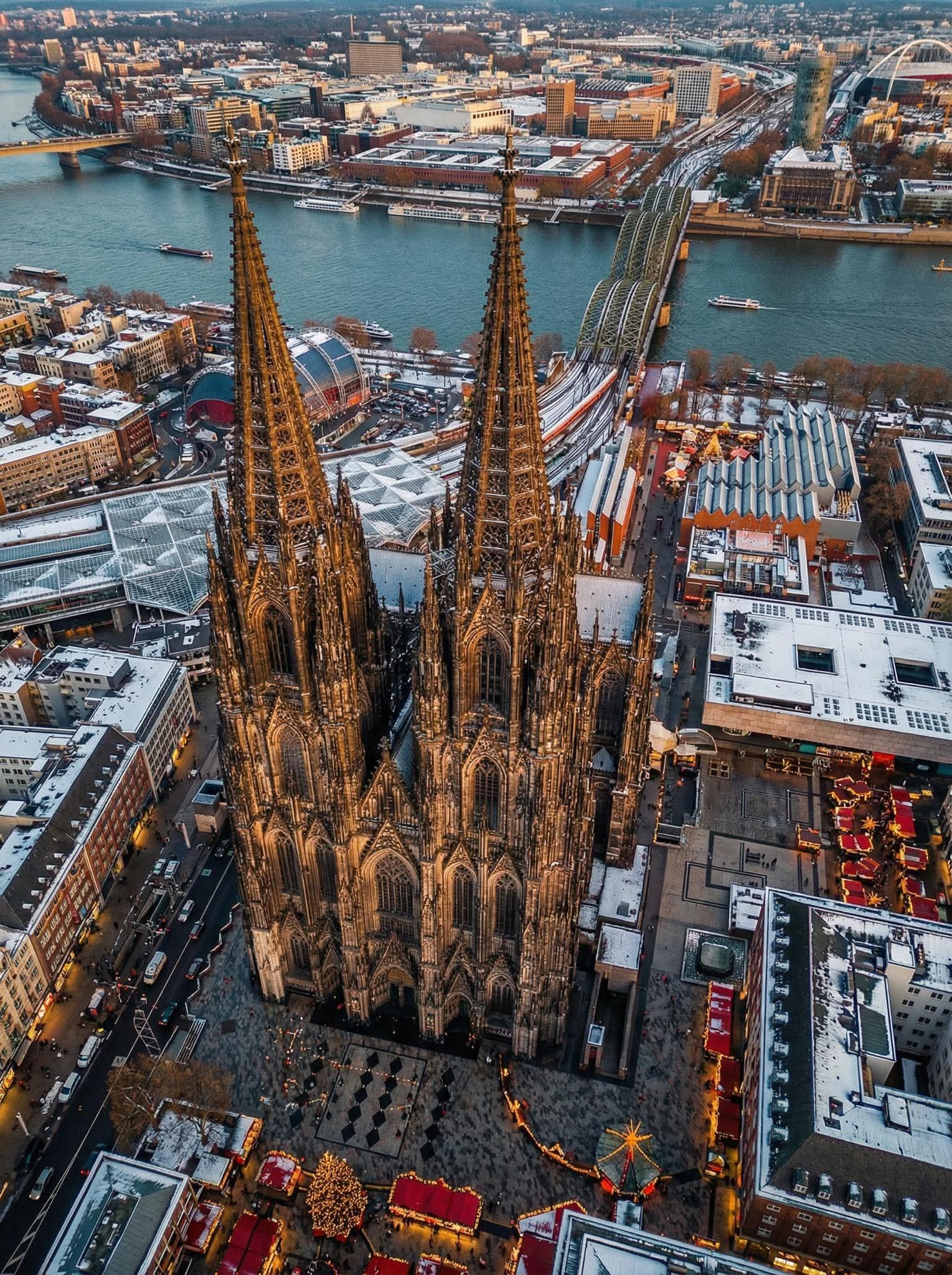 1529x2048, 638 Kb / Кёльн, Германия, собор, река, мост