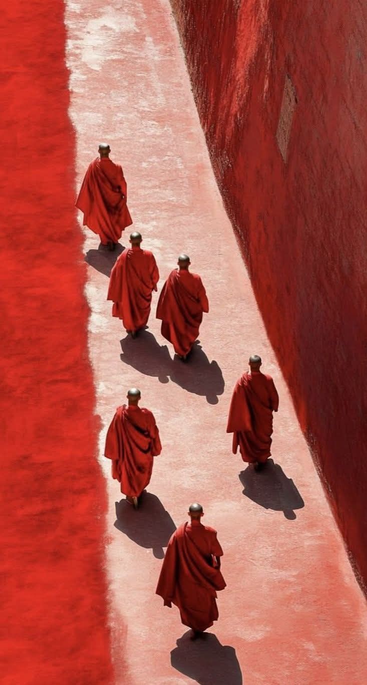 733x1367, 92 Kb / Монах, красный, Тибет