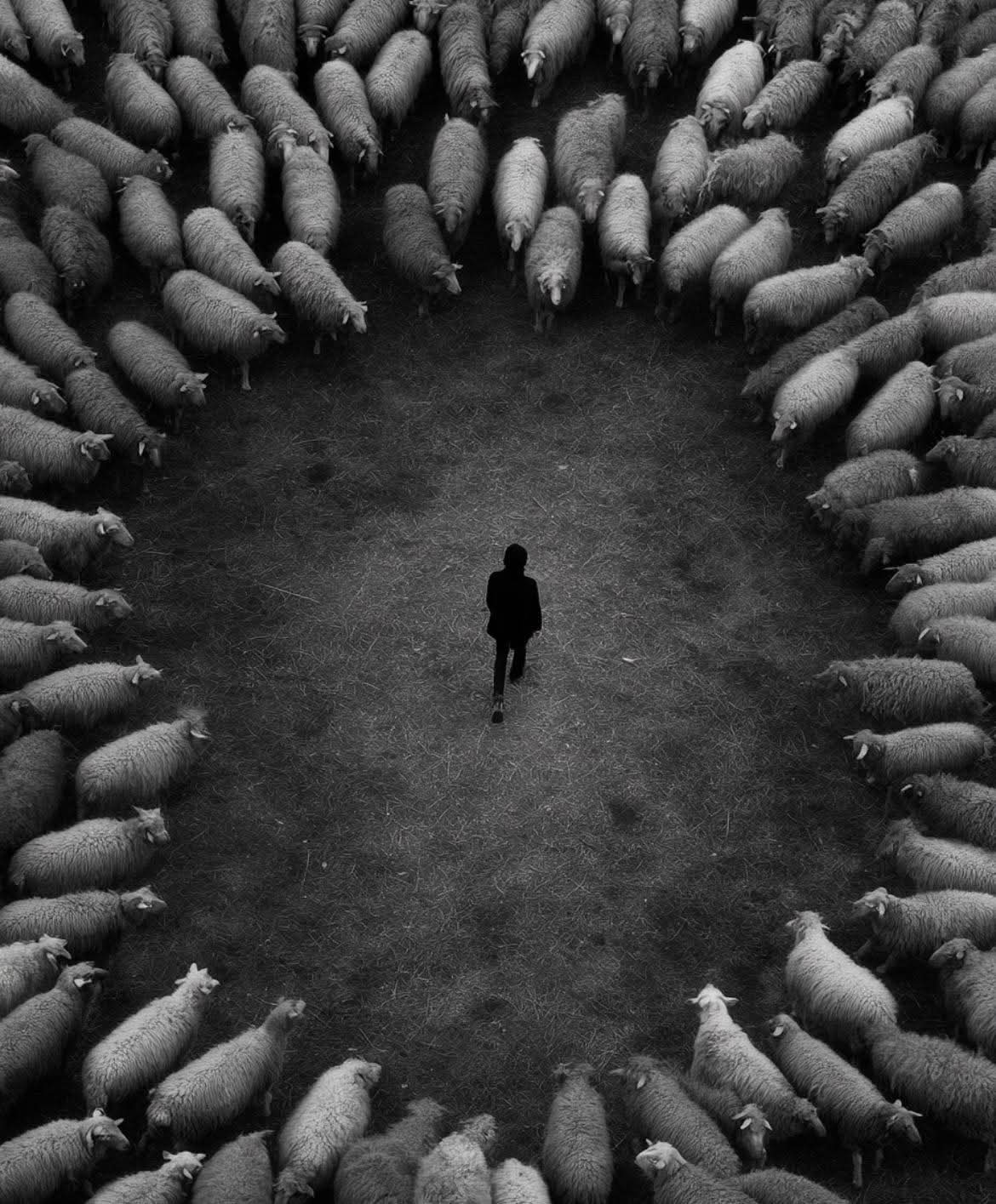 1170x1415, 275 Kb / Стадо, стандное чувство, ч/б