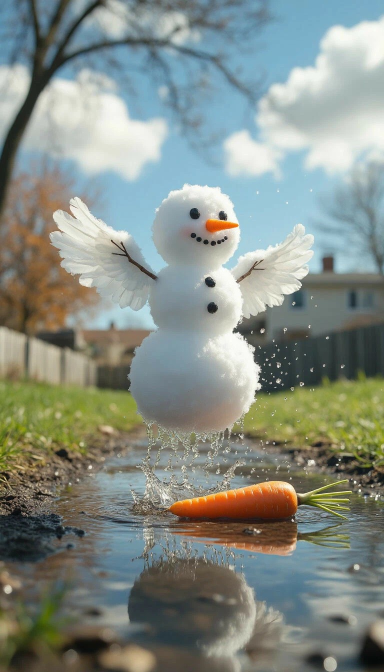 768x1344, 184 Kb / снеговик, ангел, морковка, крылья