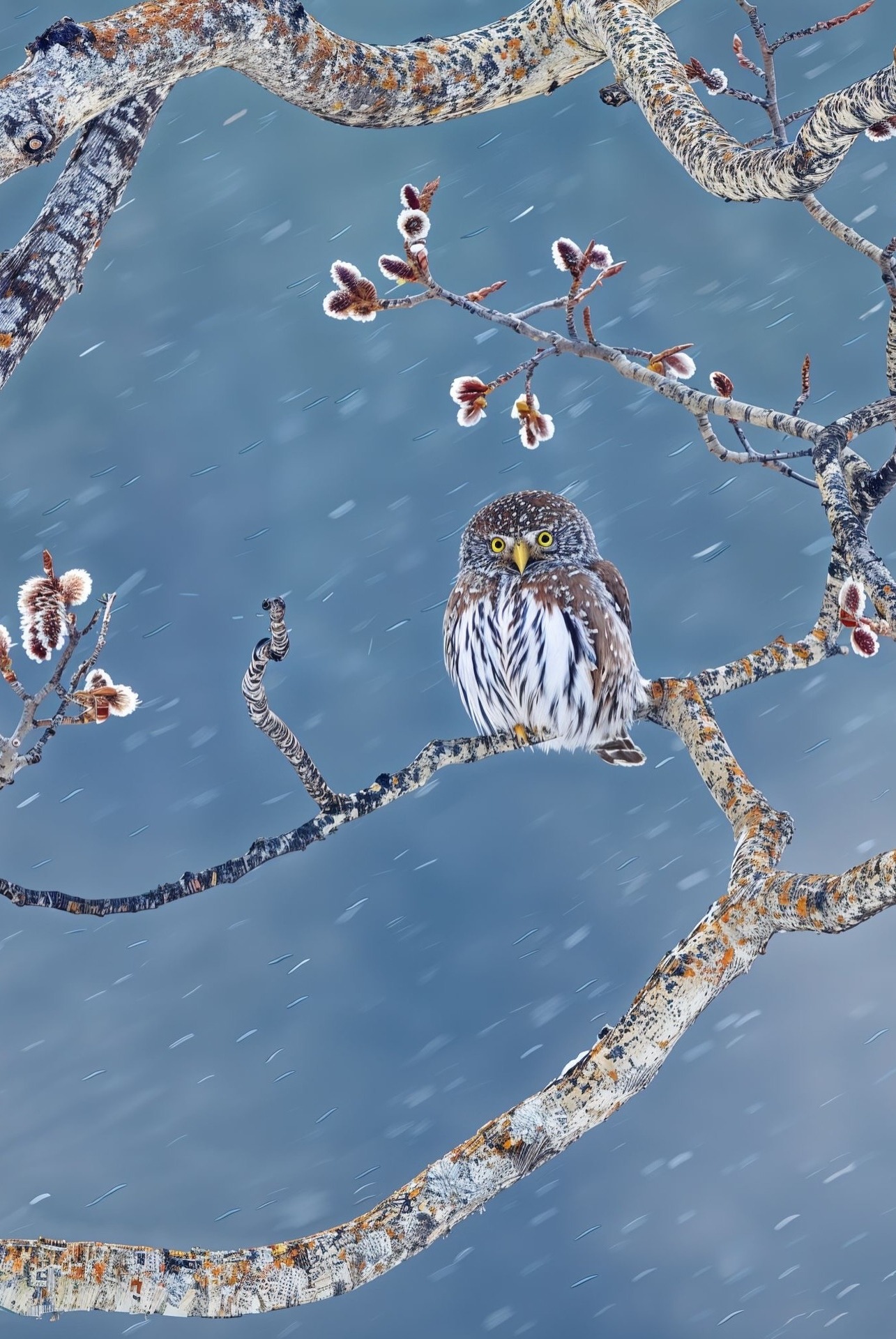 1285x1920, 525 Kb / сова, снег