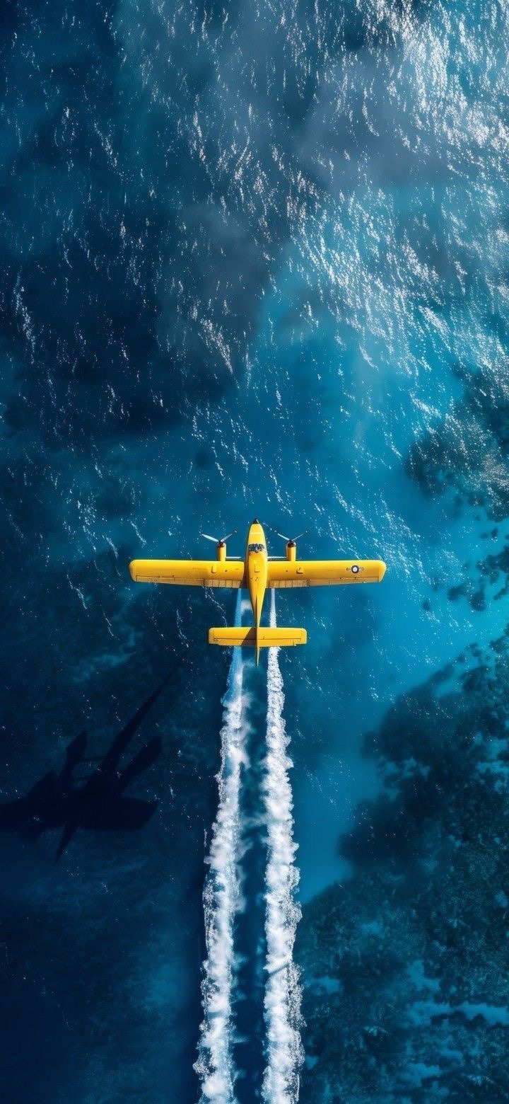 720x1560, 262 Kb / гидросамолет, желтый