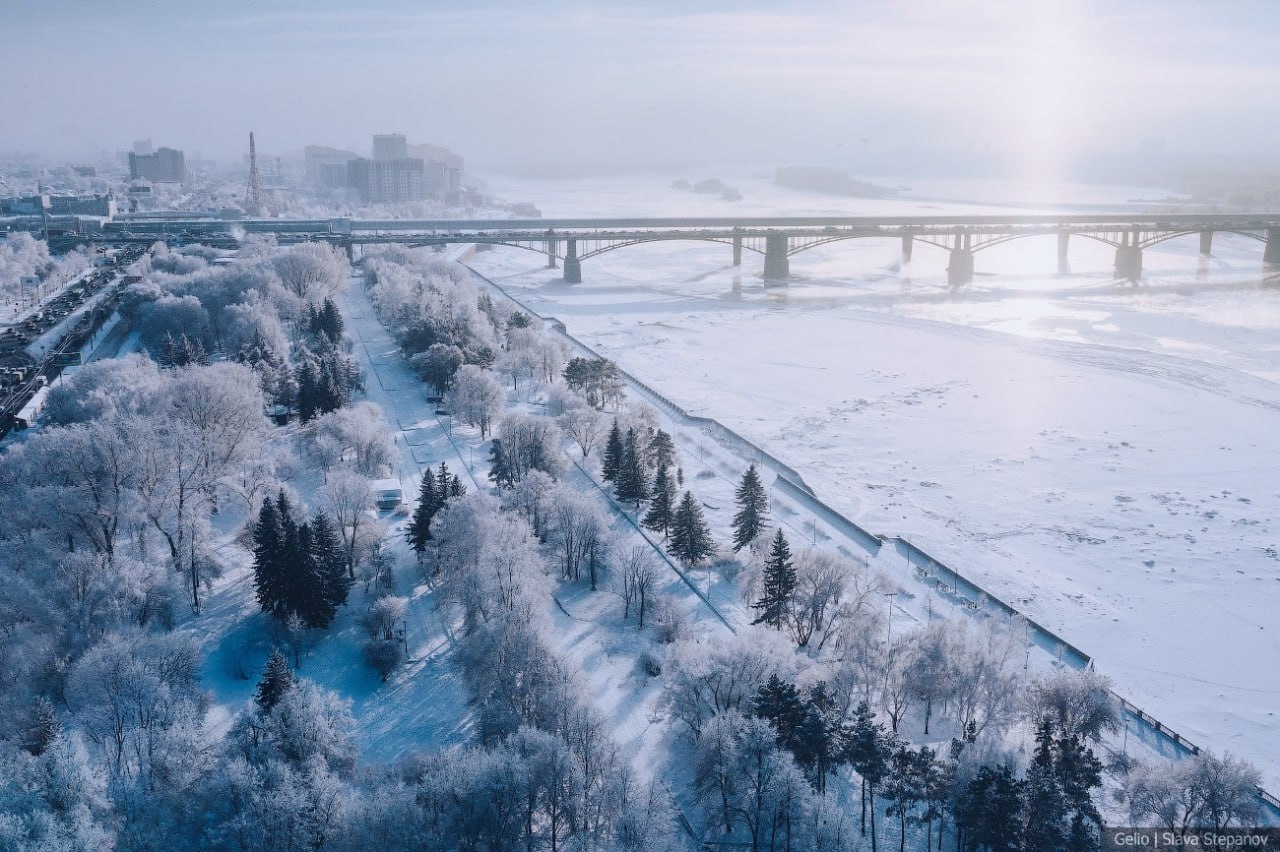 1280x852, 218 Kb / Новосибирск, мост, зама, снег, река, Обь, набережная