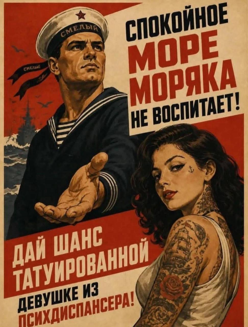 972x1280, 137 Kb / моряк, девушка, воспитание, тату, море