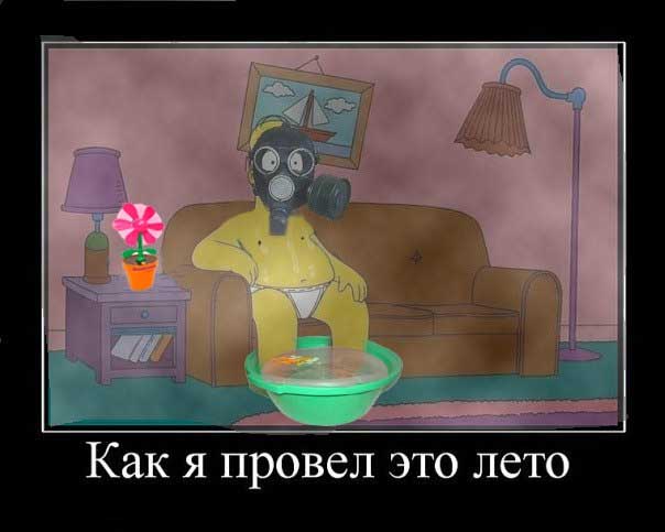 604x483, 24 Kb / симпсон, противогаз, лето
