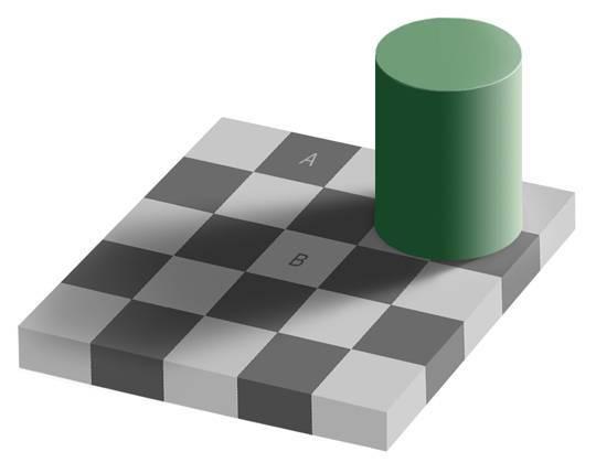 540x420, 11 Kb / иллюзия, квадраты, шахматы, доска