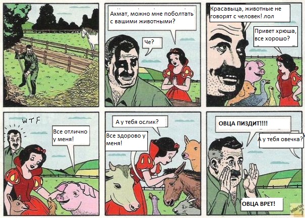 604x431, 148 Kb / овца, лжет, ложь, фермер, ферма, разговоры, тайна, белоснежка