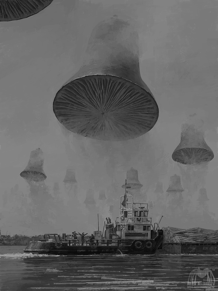 750x1000, 150 Kb / андреев, alexandreev, колокол, гриб, пароход, ч/б