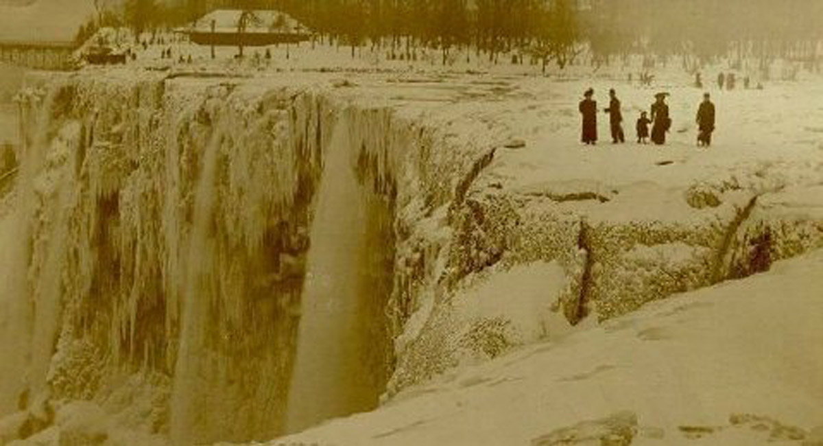 1200x650, 155 Kb / ниагара, водопад, замерз, ч/б