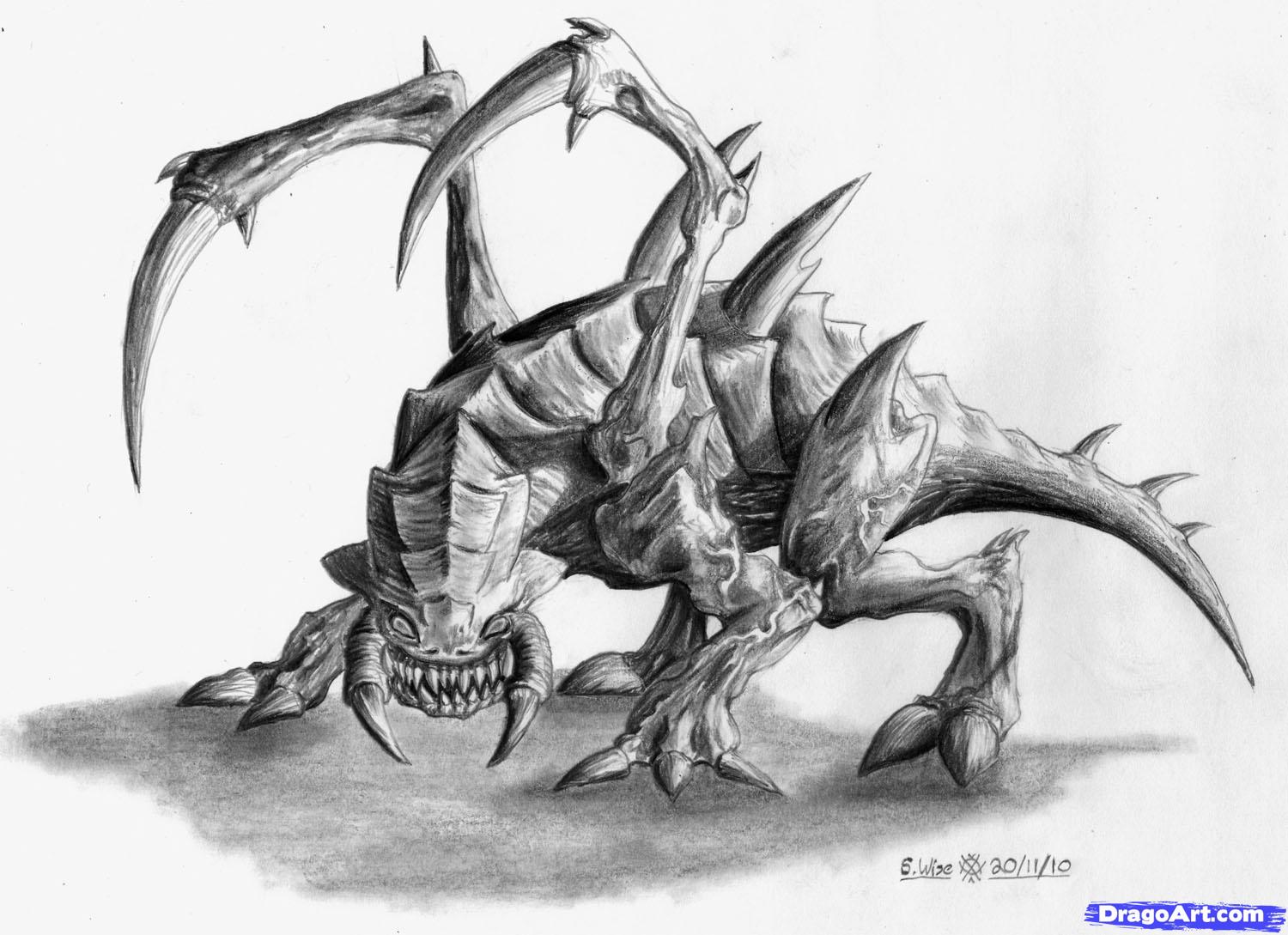 1500x1089, 184 Kb / zergling, stracraft, funart