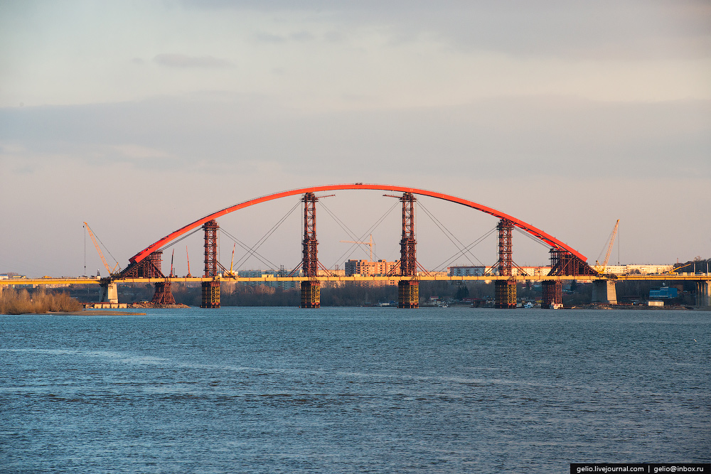 1000x667, 326 Kb / Бугринский мост, Новосибирск, стыковка, арка