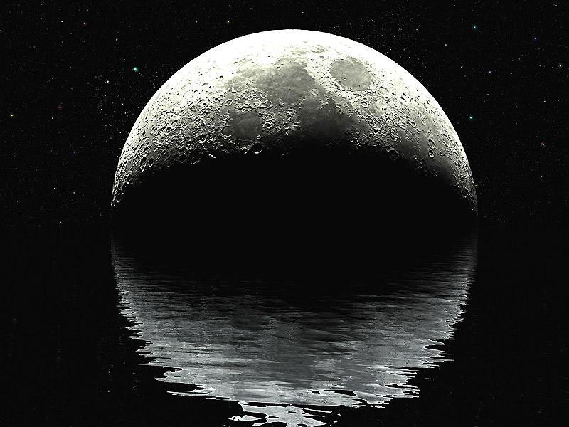 800x600, 81 Kb / луна, вода, звёзды