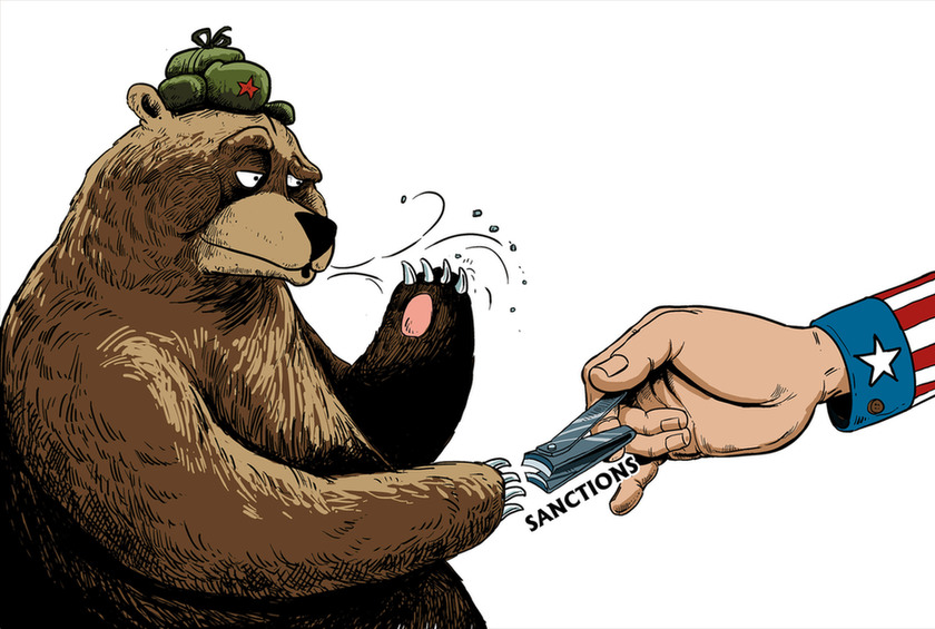 840x565, 137 Kb / ногти, щипчики, ушанка, Россия, Америка, санкции, медведь, дядя Сэм, политота