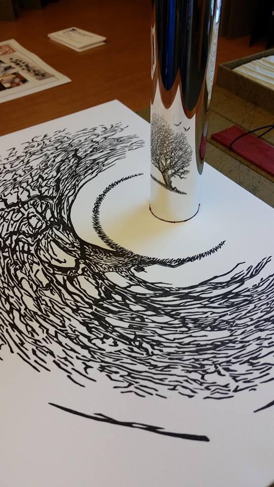 540x960, 88 Kb / рисунок, отражение, перспектива, дерево