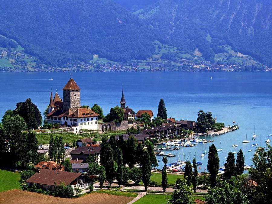 900x675, 118 Kb / Швейцария, озеро, Thun, марина