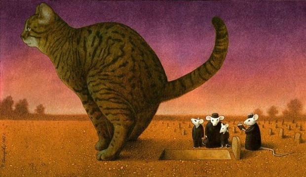 620x360, 78 Kb / кот, могила, похороны, мышь, культ, священник