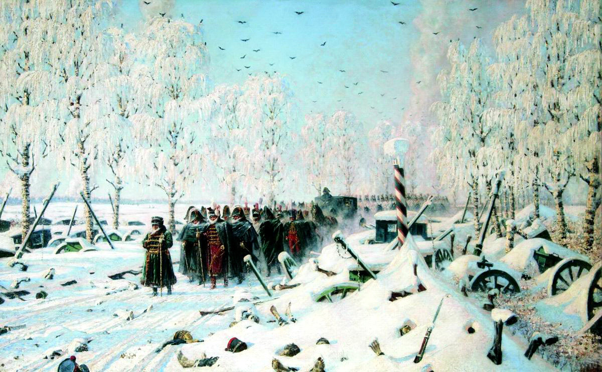1200x743, 328 Kb / верещагин, зима, россия, наполеон, отступление