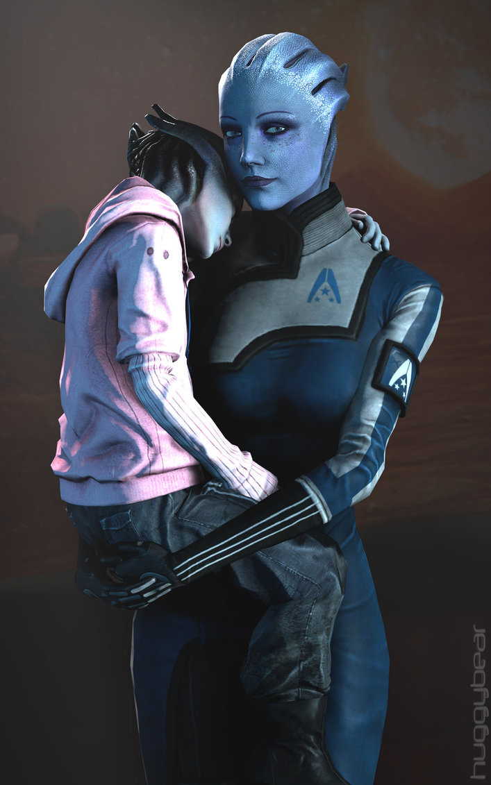 707x1131, 122 Kb / Лиара, ребёнок, азари, Mass Effect
