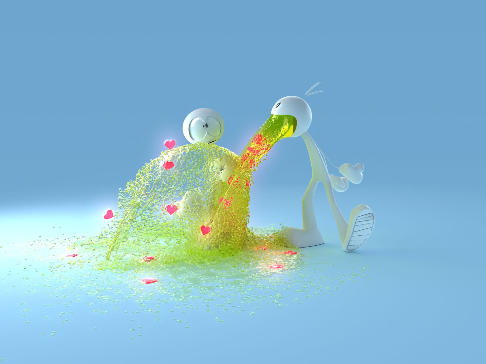 1600x1200, 99 Kb / человечки, блевотина, сердечки