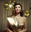 Julie London, вечернее платье, занавес