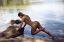 голая, камень, озеро, вода, Thais Vieira