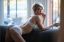 блондинка, белье, белое, диван, раком, Rosie Robinson