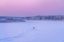 снег, лес, река, лыжи, рюкзак