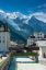 Mont Blanc, город, река, мост, горы, скалы, Монблан, Альпы