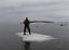 лед, рыбак, вода